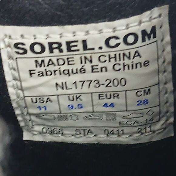 Sorel Women's SZ 11 Brown Gray Leather Crazy Cable Knit Sweater Wedge Boots Rare - Picture 9 of 9